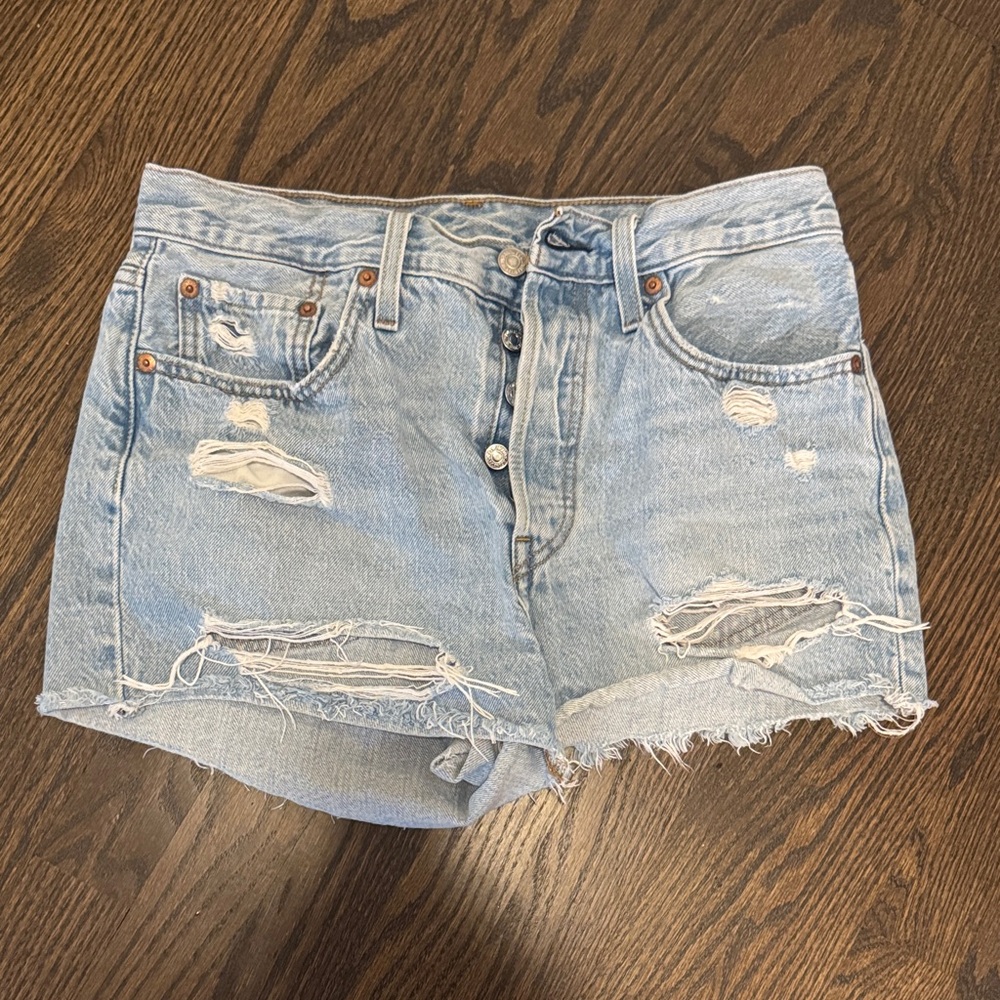 Levi's Light Blue Denim Cutoff Shorts